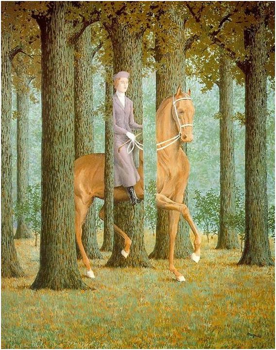 René Magritte dans sa peinture « carte blanche » joue avec la capacité à…
